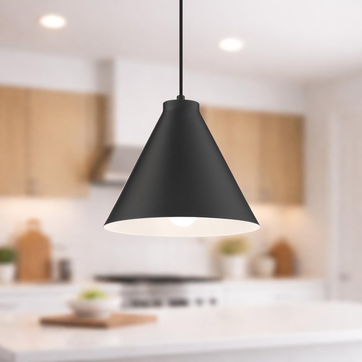 Matte‑Bronze Cone Pendant Assemblies