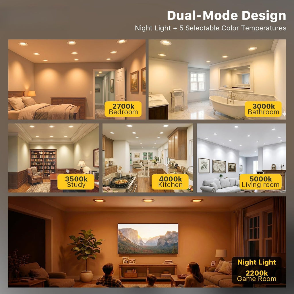 5CCT LED Recessed Night Light Fixtures