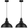 Farmhouse Black Metal Shade Pendant Lights