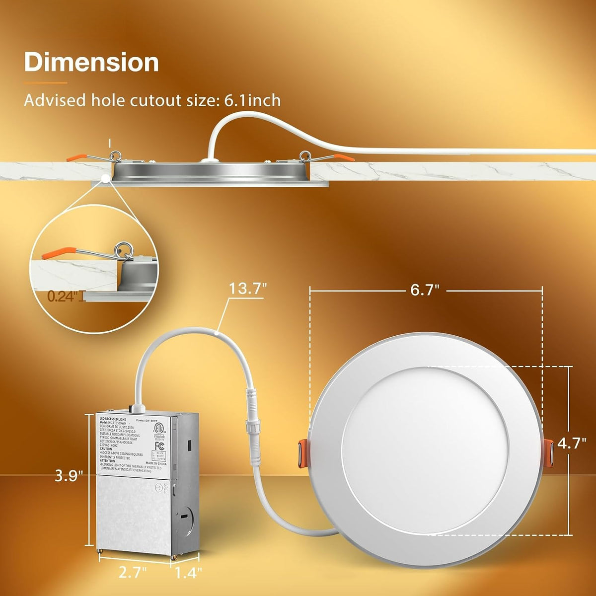 5CCT LED Recessed Night Light Fixtures