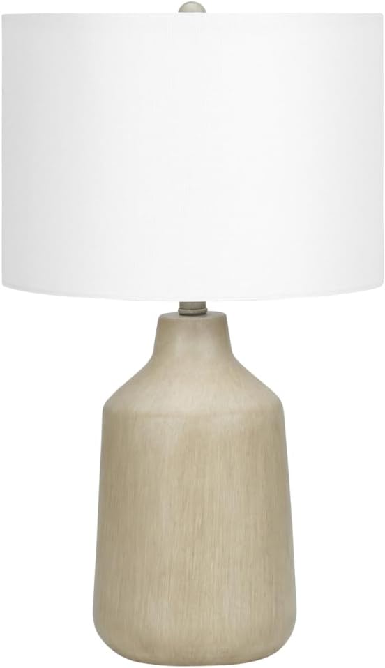 Beige Concrete Drum Shade Table Lamp