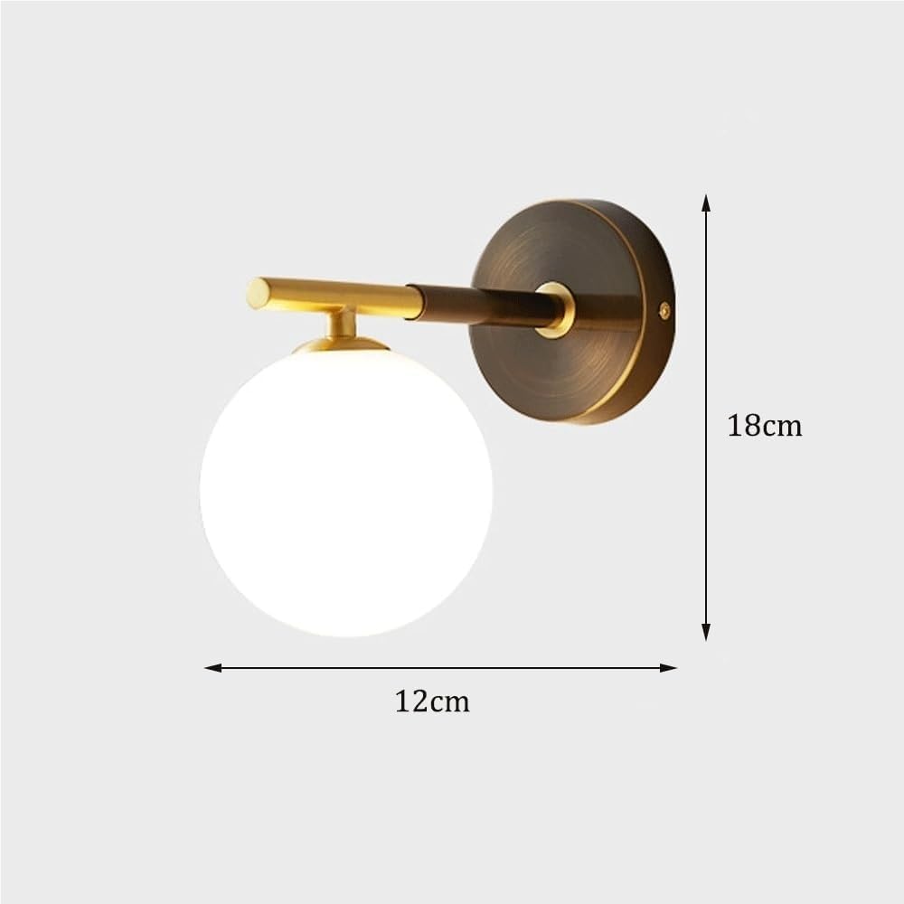Milky Glass Globe Wall Sconce Fixture