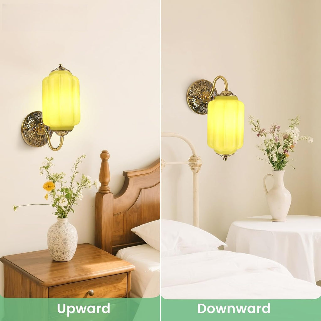 Vintage Milk‑Glass Vanity Wall Sconces