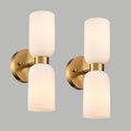 Modern Gold Milky‑Glass Wall Sconces Set