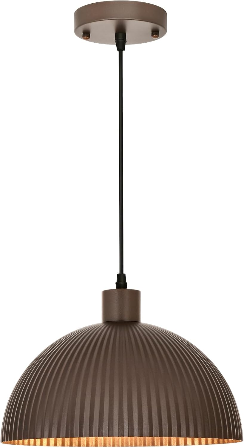 Rustic Bronze Dome Pendant Light Fixture