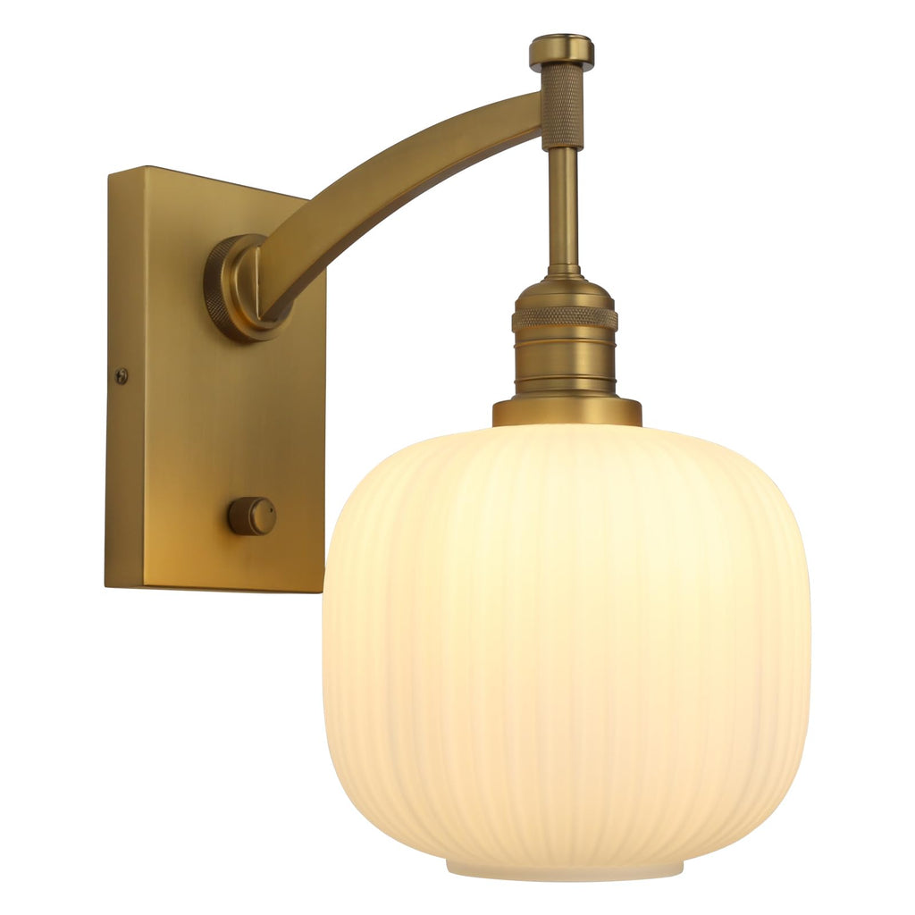 Vintage White Glass Wall Sconce Fixture