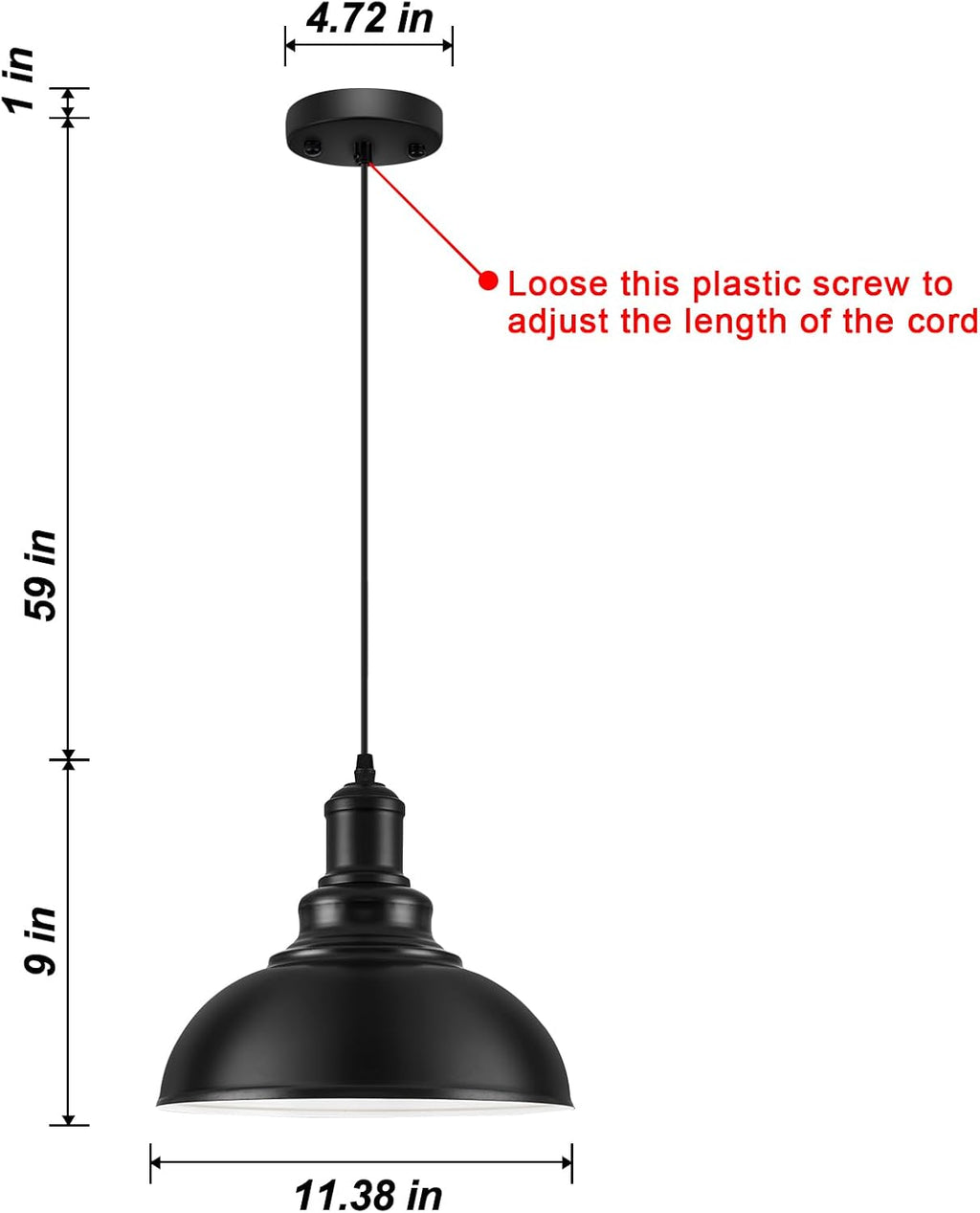 Farmhouse Black Metal Shade Pendant Lights