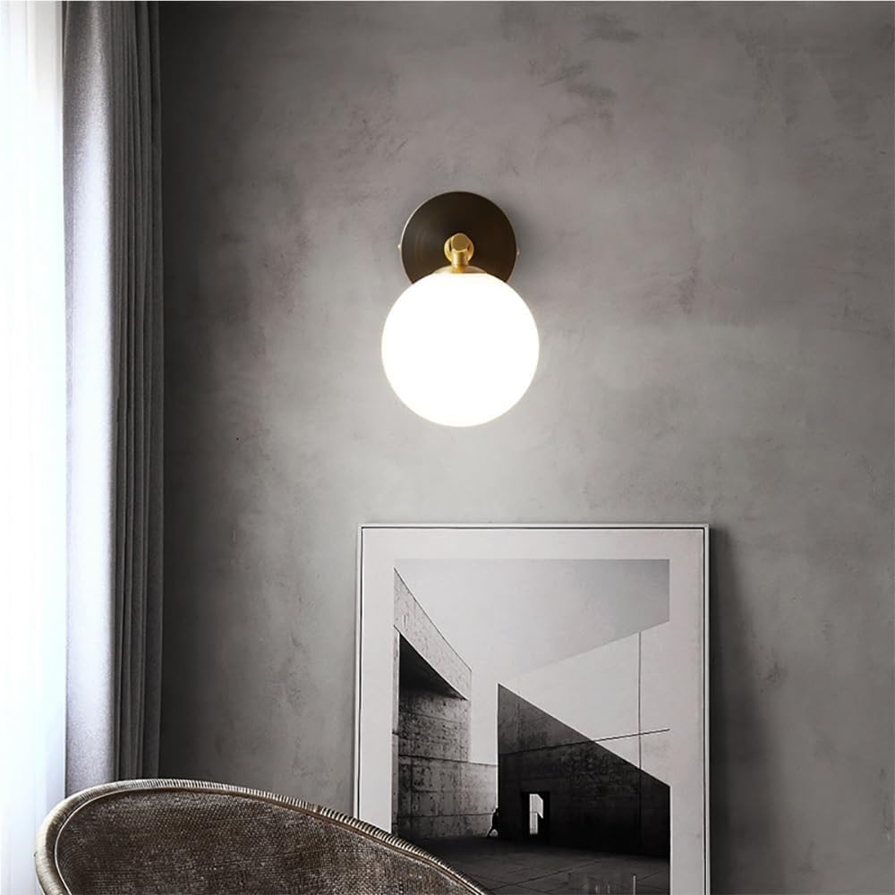 Milky Glass Globe Wall Sconce Fixture