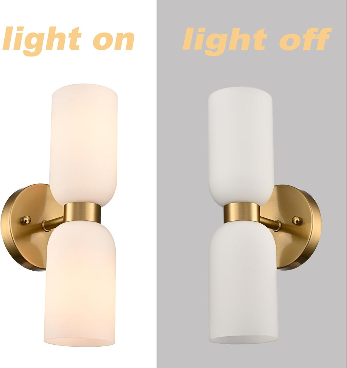 Modern Gold Milky‑Glass Wall Sconces Set