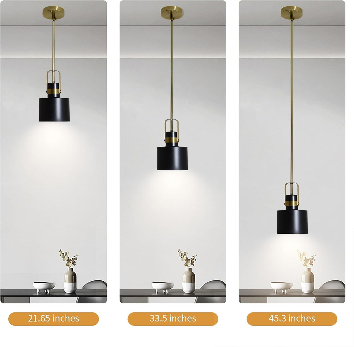 Adjustable Black Farmhouse Pendant Lights