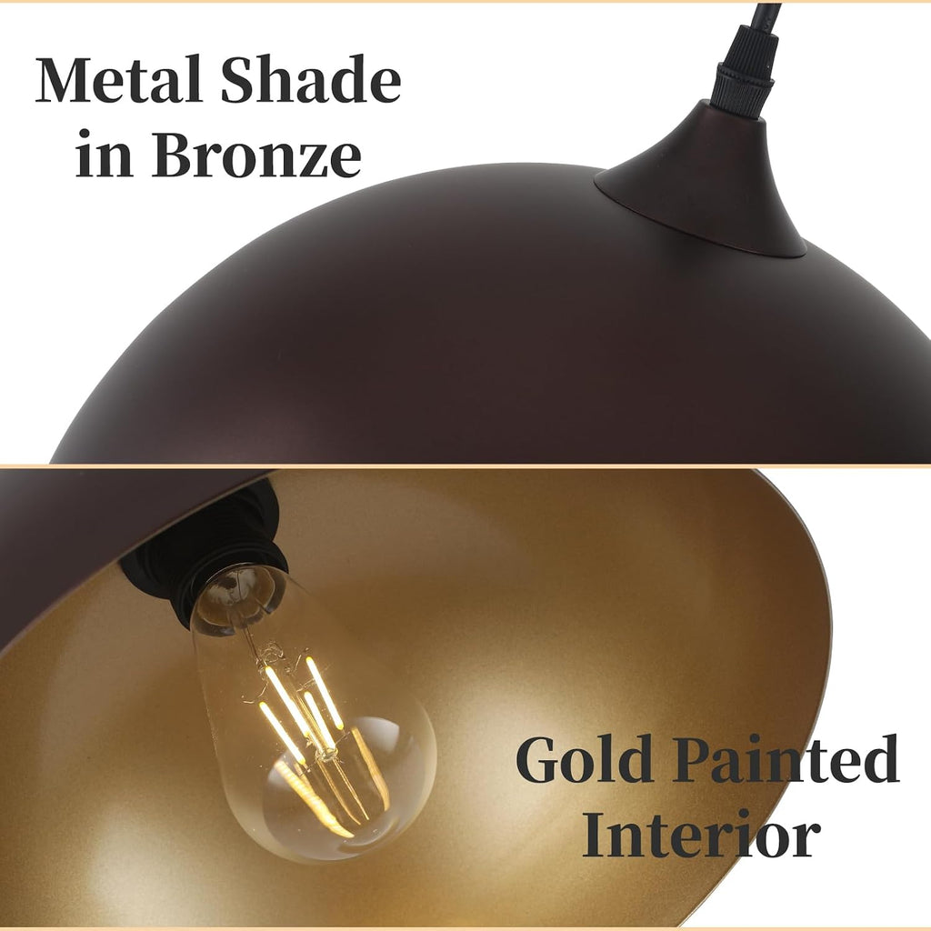 Adjustable Bronze Dome Pendant Light Fixtures