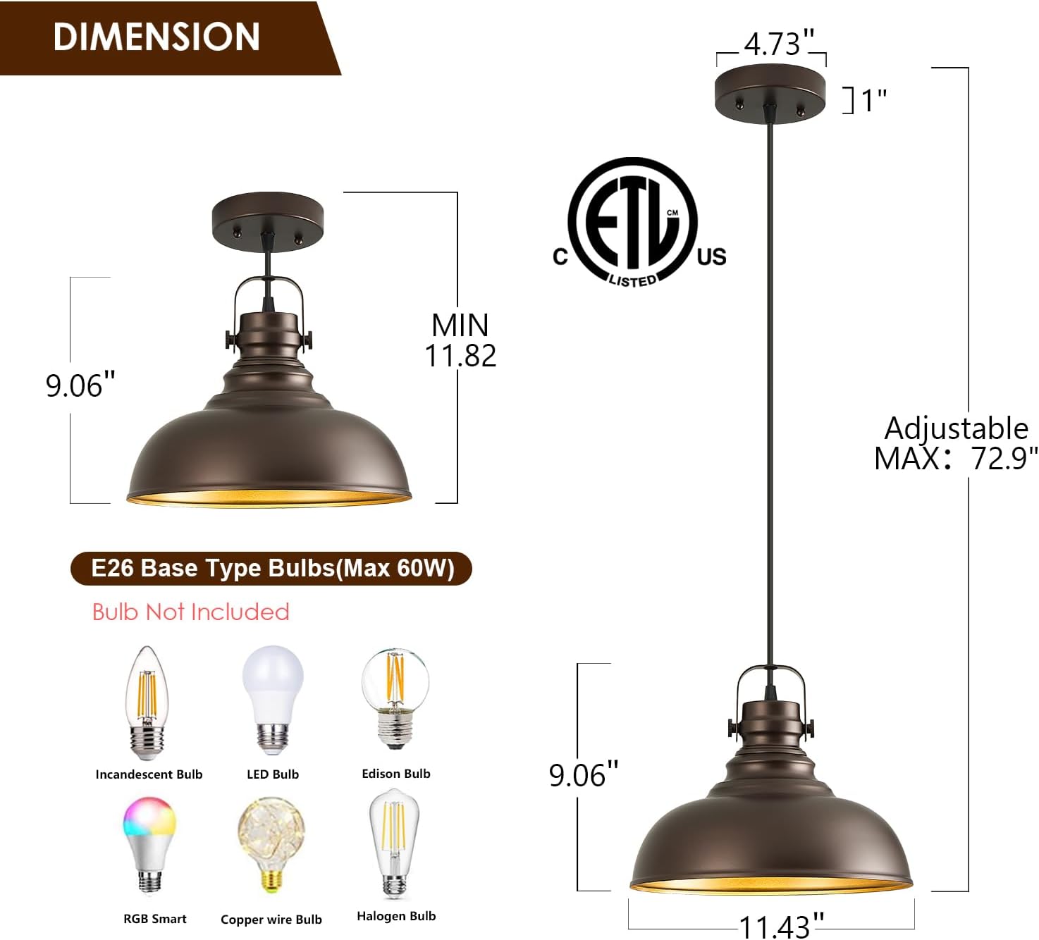 Farmhouse Bronze Kitchen Pendant Lights