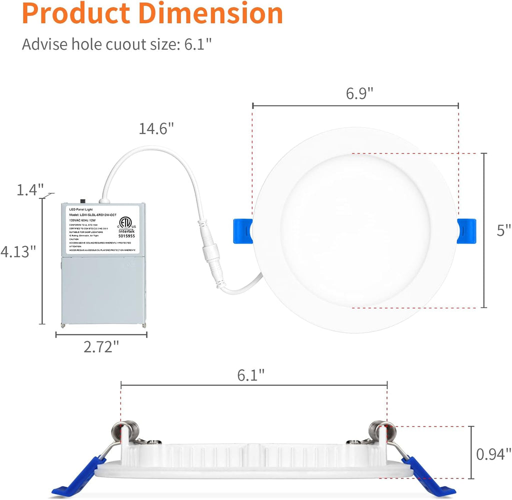 White 5CCT LED Recessed Light Fixtures