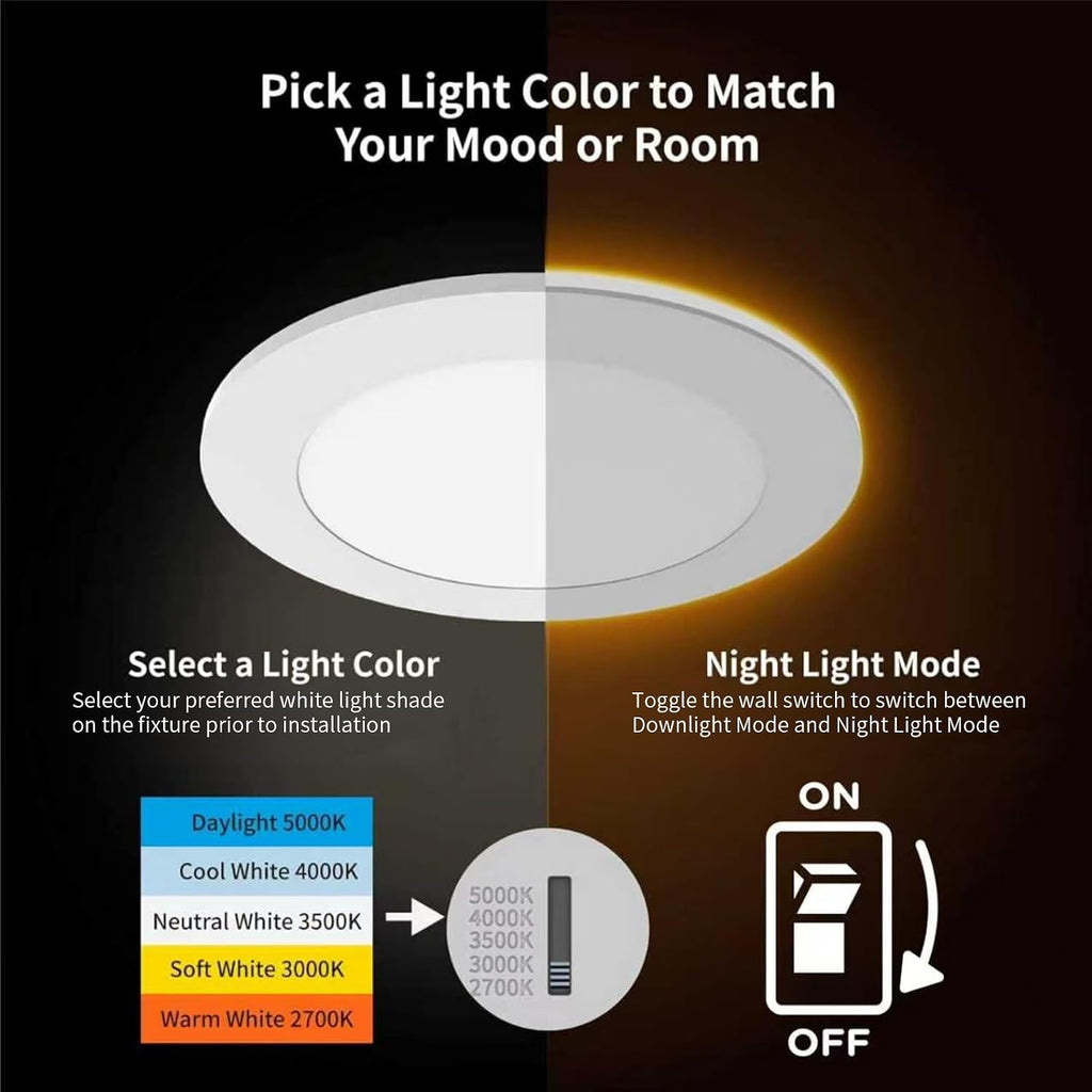 White 5CCT LED Recessed Light Fixtures