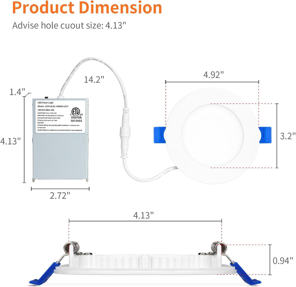 White 5CCT LED Recessed Light Fixtures