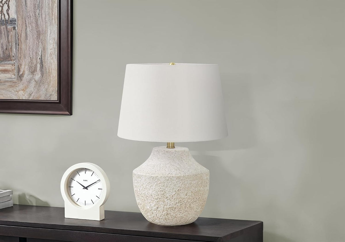 Modern Concrete Cream Shade Table Lamp
