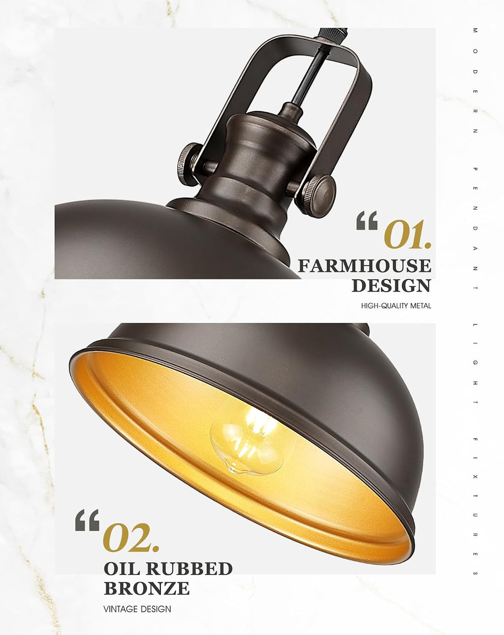 Bronze Metal‑Shade Kitchen Pendant Light