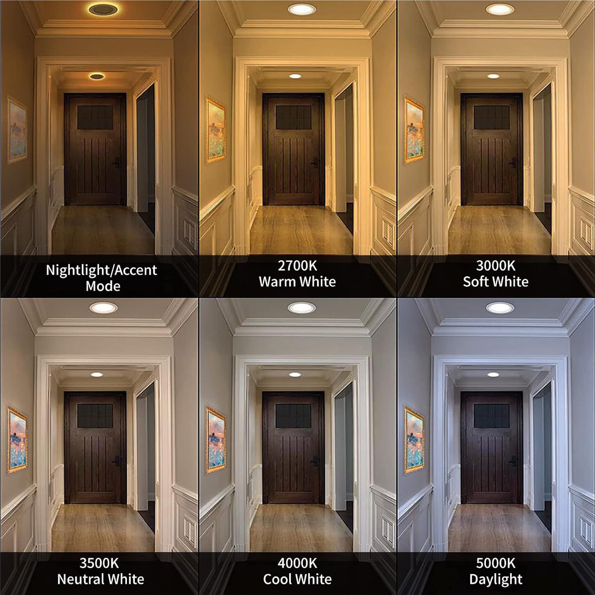 White 5CCT LED Recessed Light Fixtures