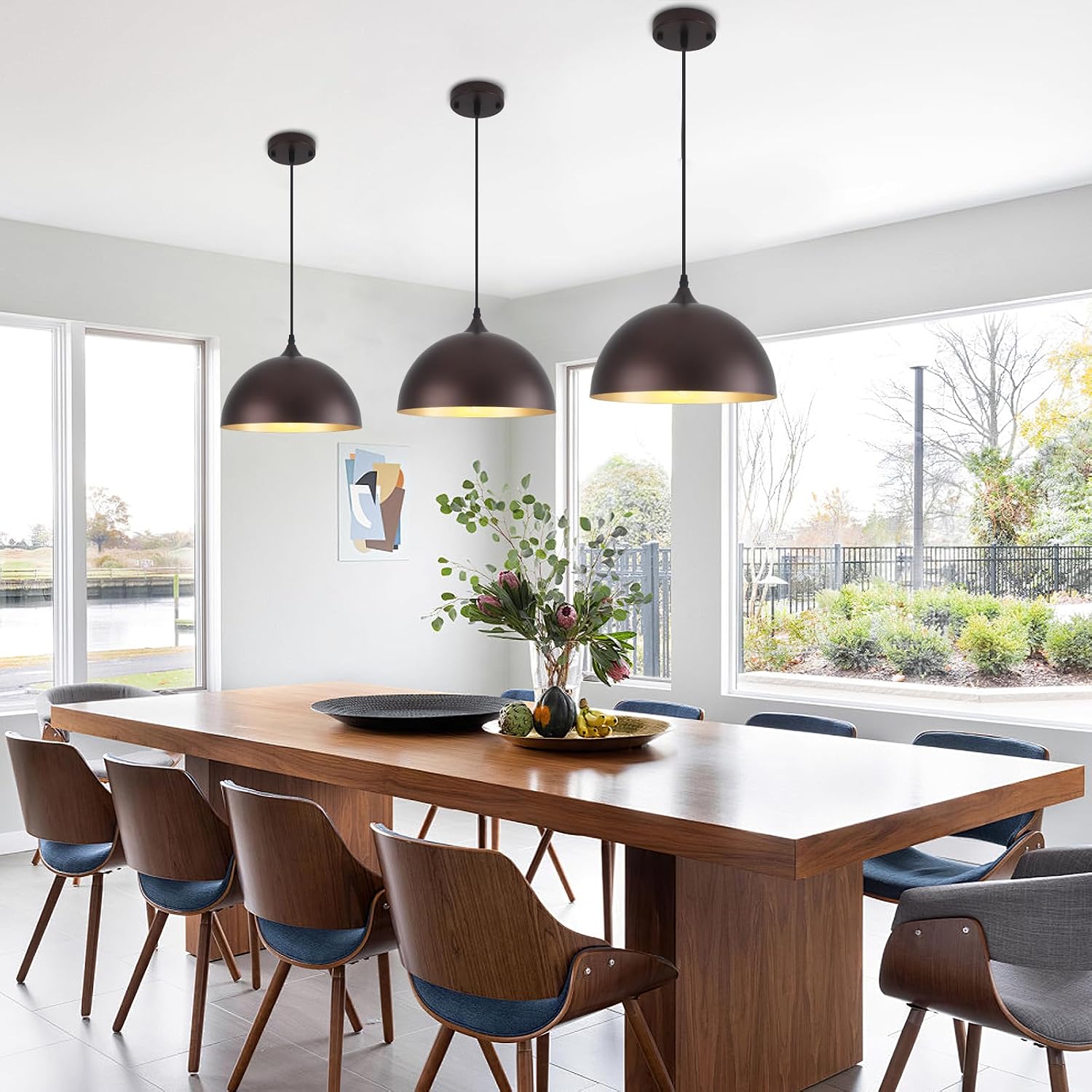 Adjustable Bronze Dome Pendant Light Fixtures