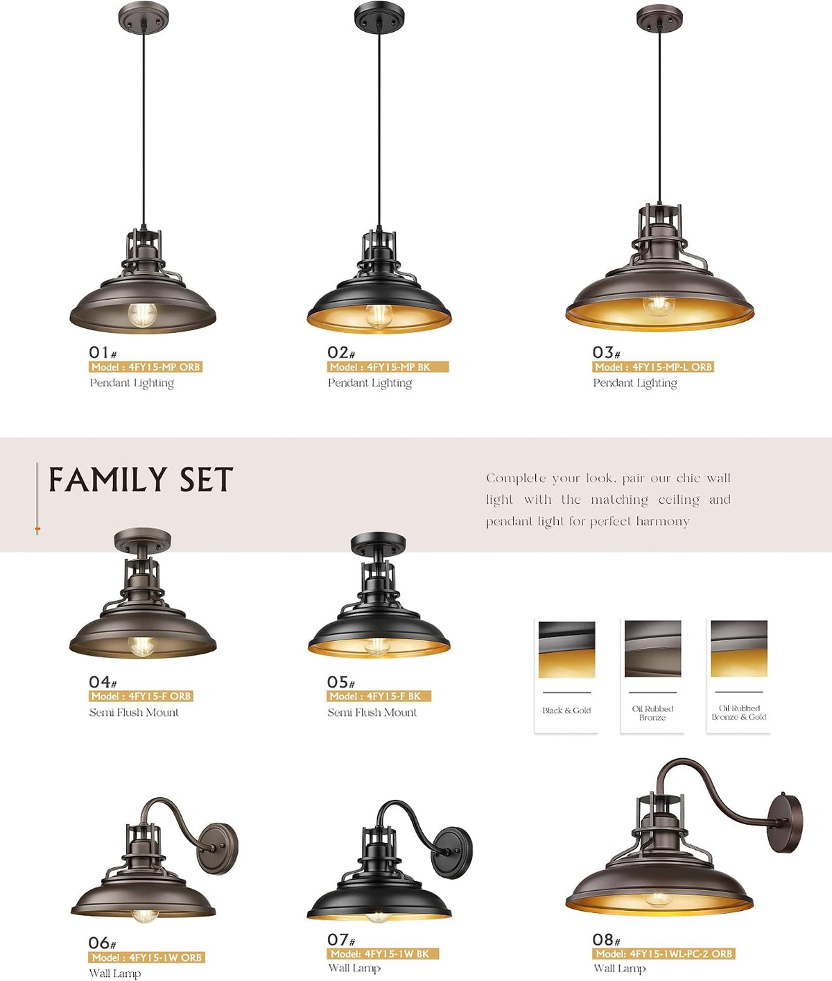 Vintage Bronze Adjustable Barn Pendant Light