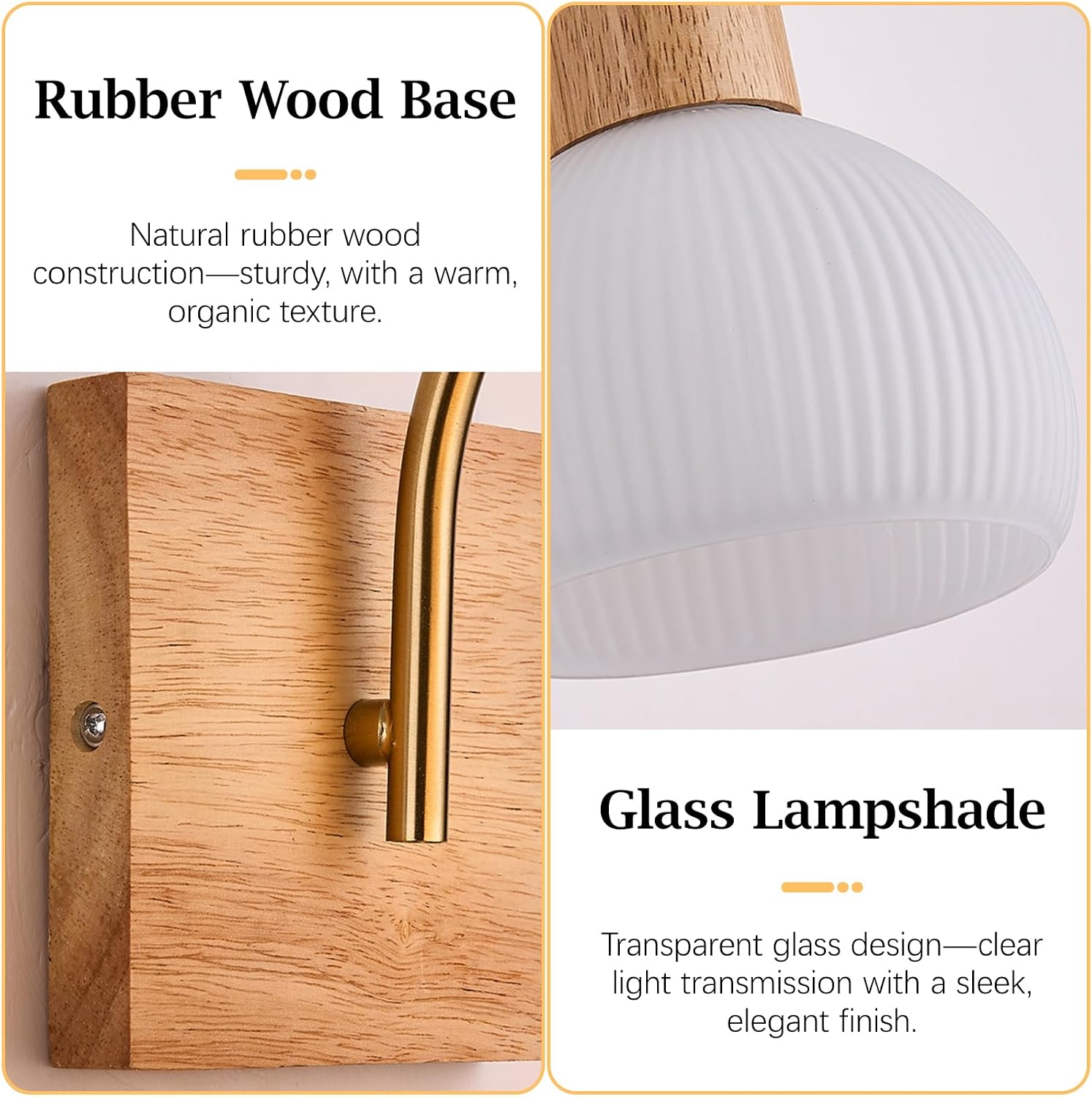 Nordic Wood Milk‑Glass Globe Wall Sconce
