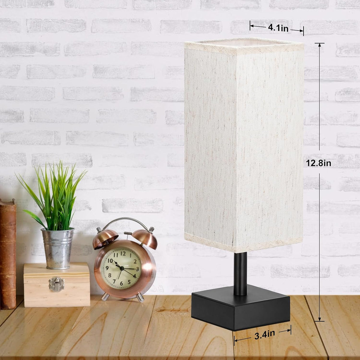 Cream Fabric Shade Small Bedside Lamp