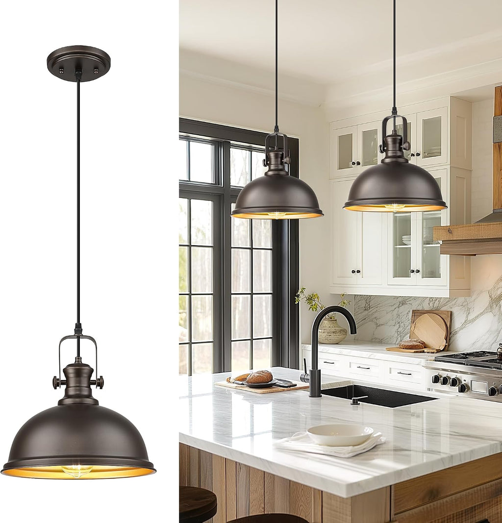 Bronze Metal‑Shade Kitchen Pendant Light