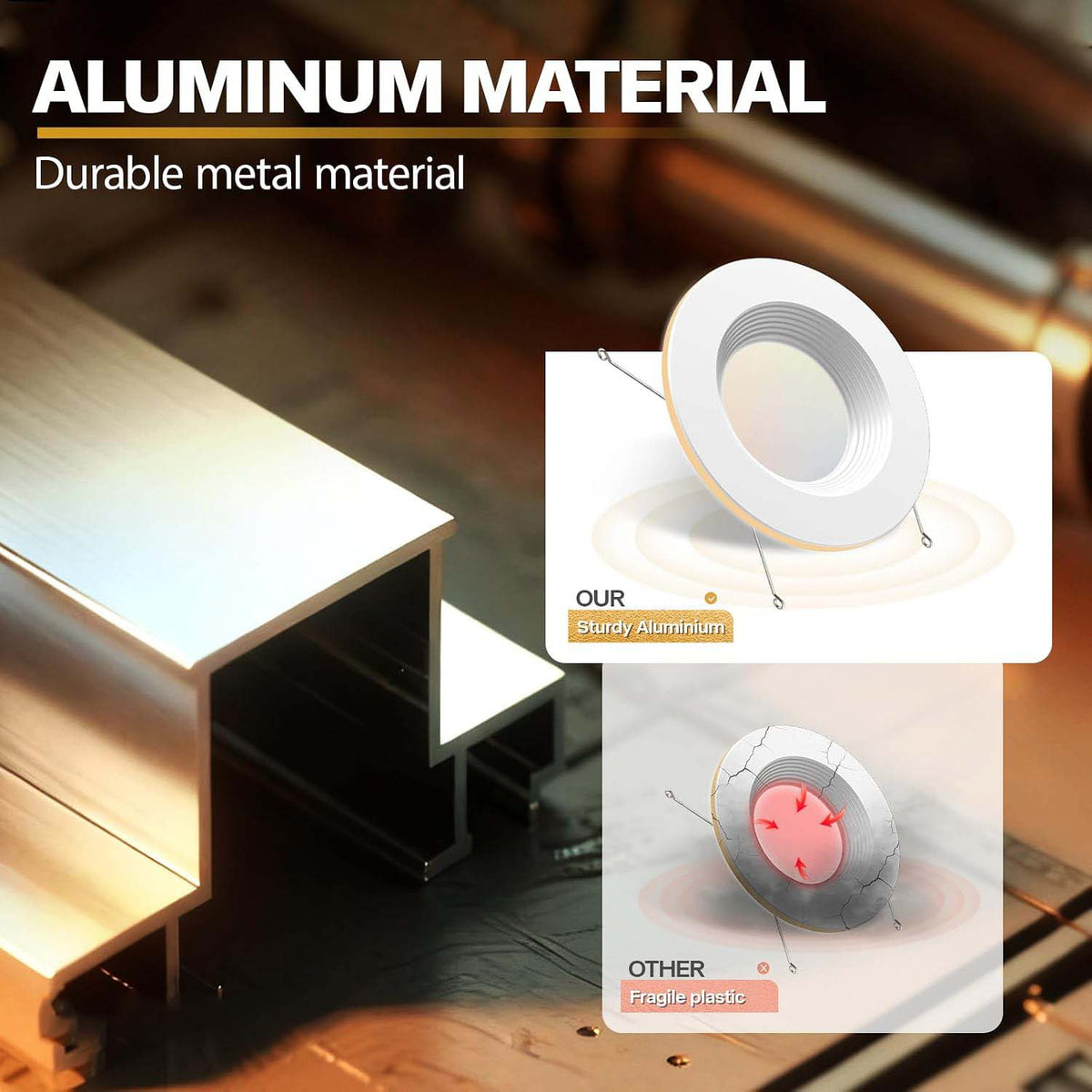 Metal LED Recessed Night Light Fixtures