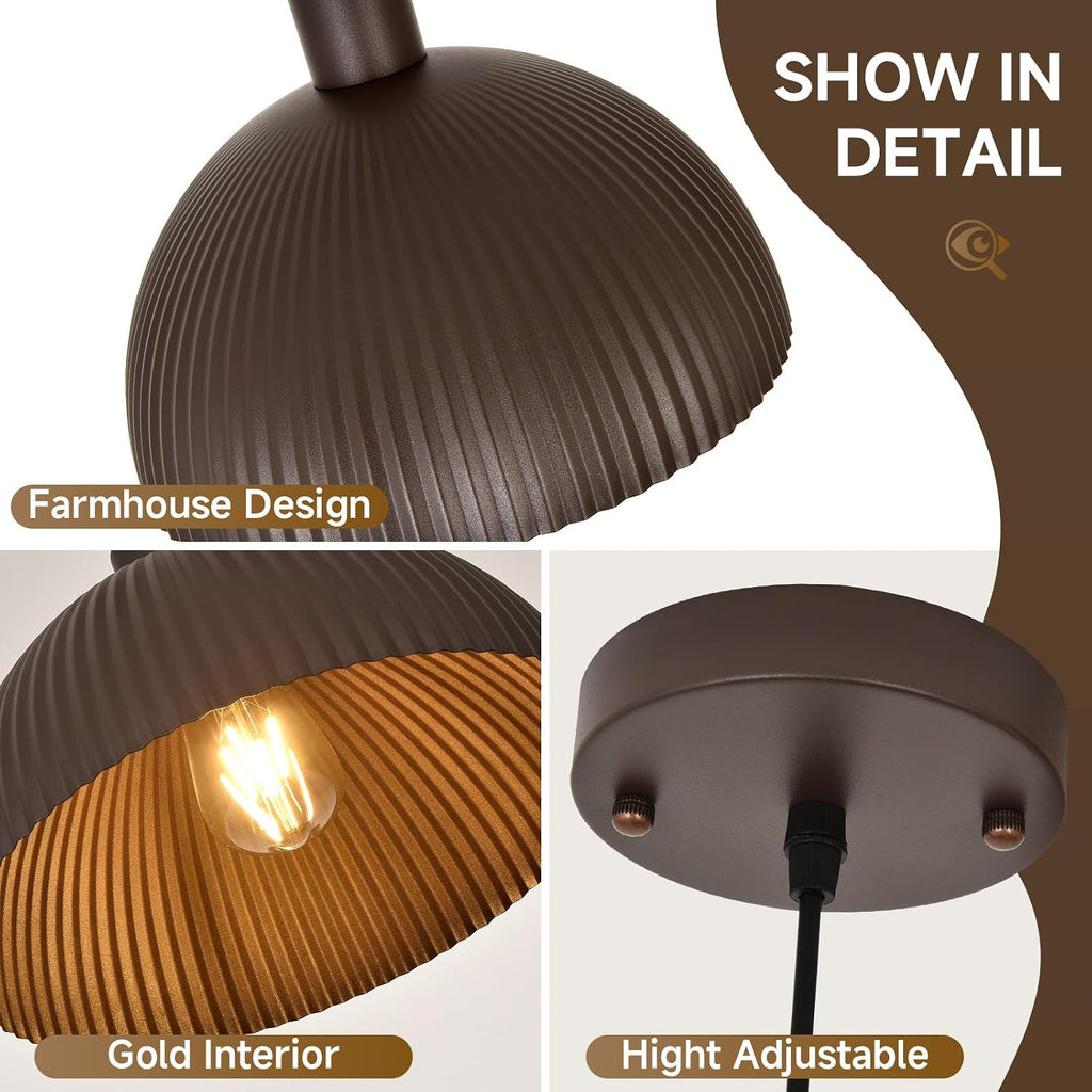 Rustic Bronze Dome Pendant Light Fixture
