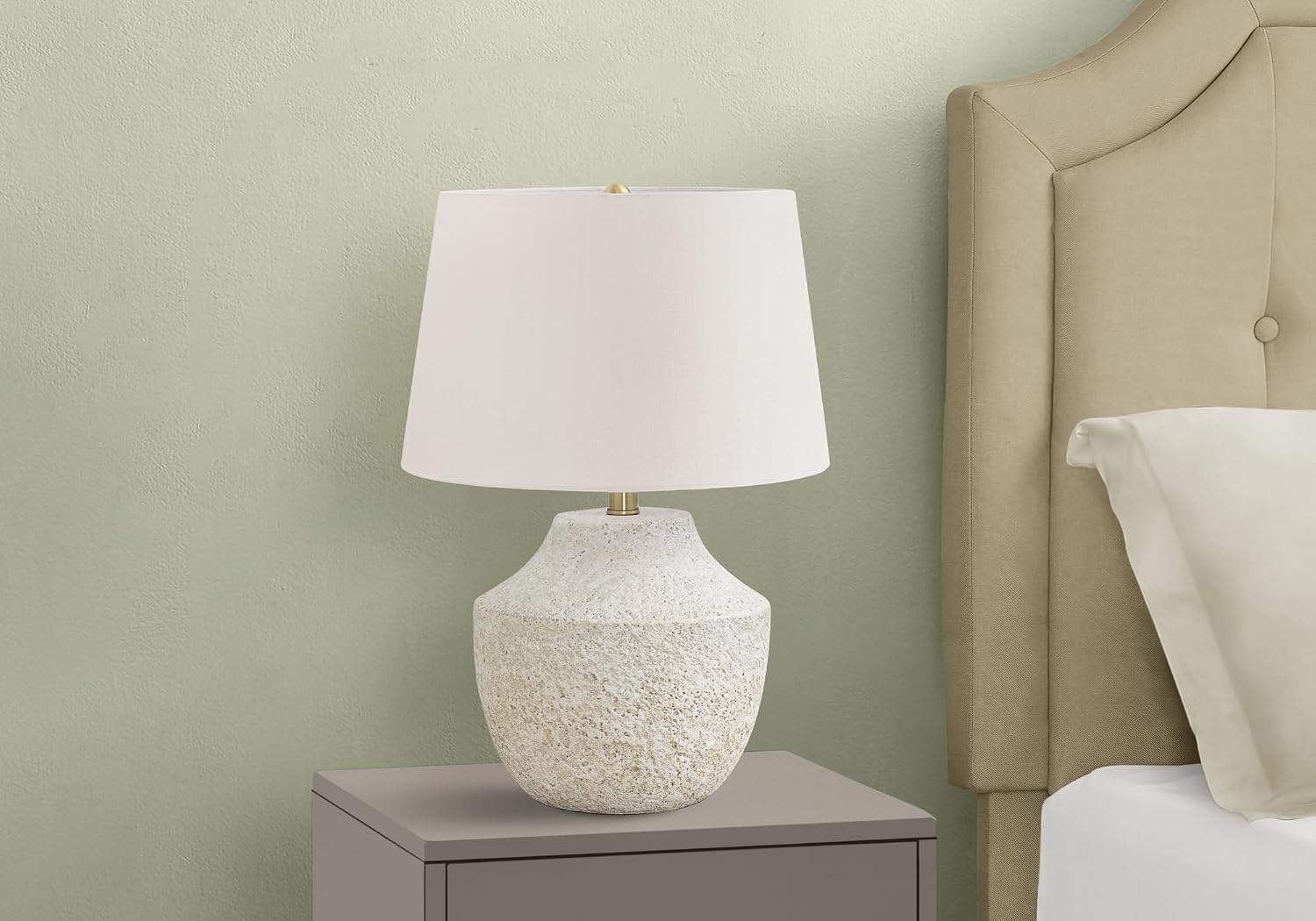 Modern Concrete Cream Shade Table Lamp