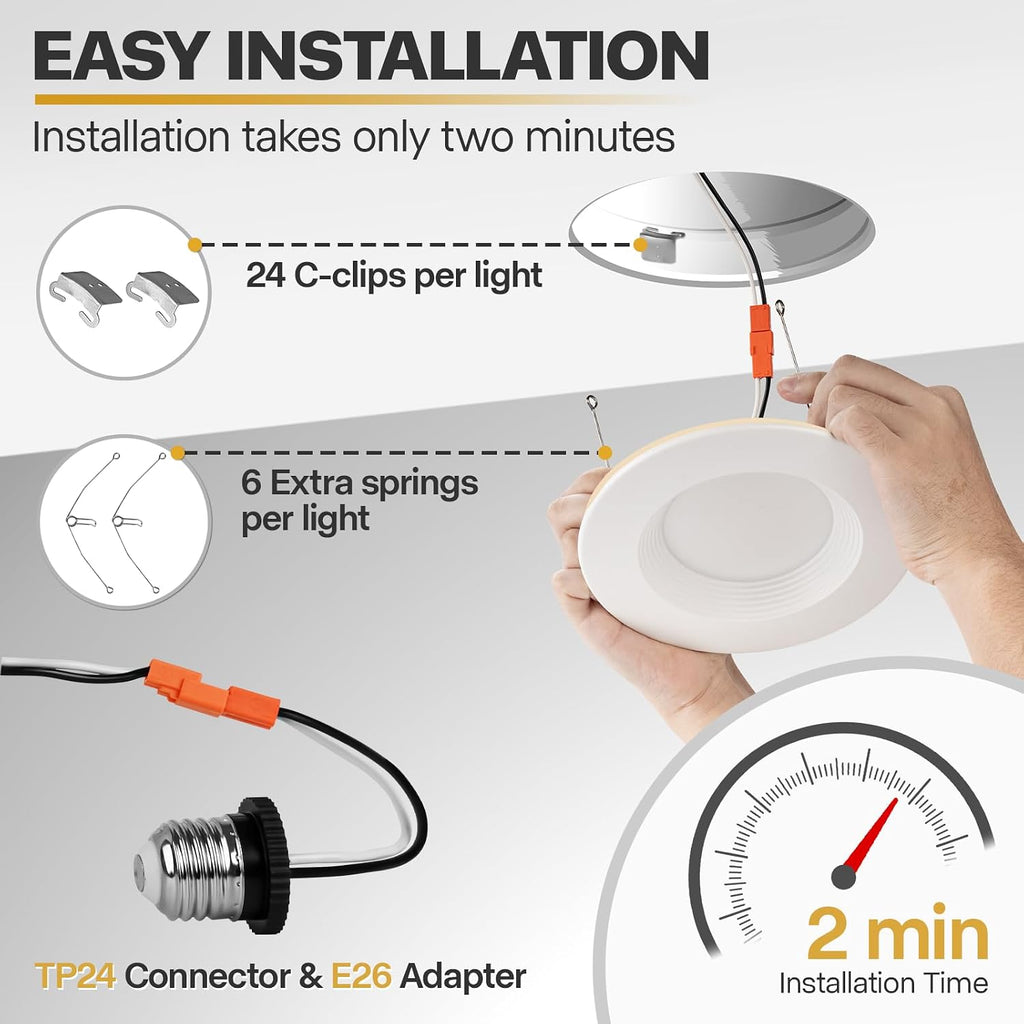Metal LED Recessed Night Light Fixtures