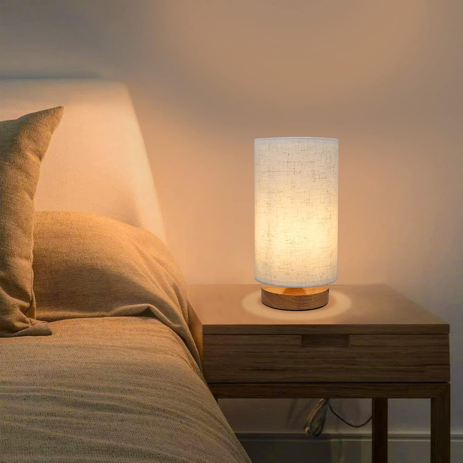 Minimalist Linen Shade Bedside Lamp
