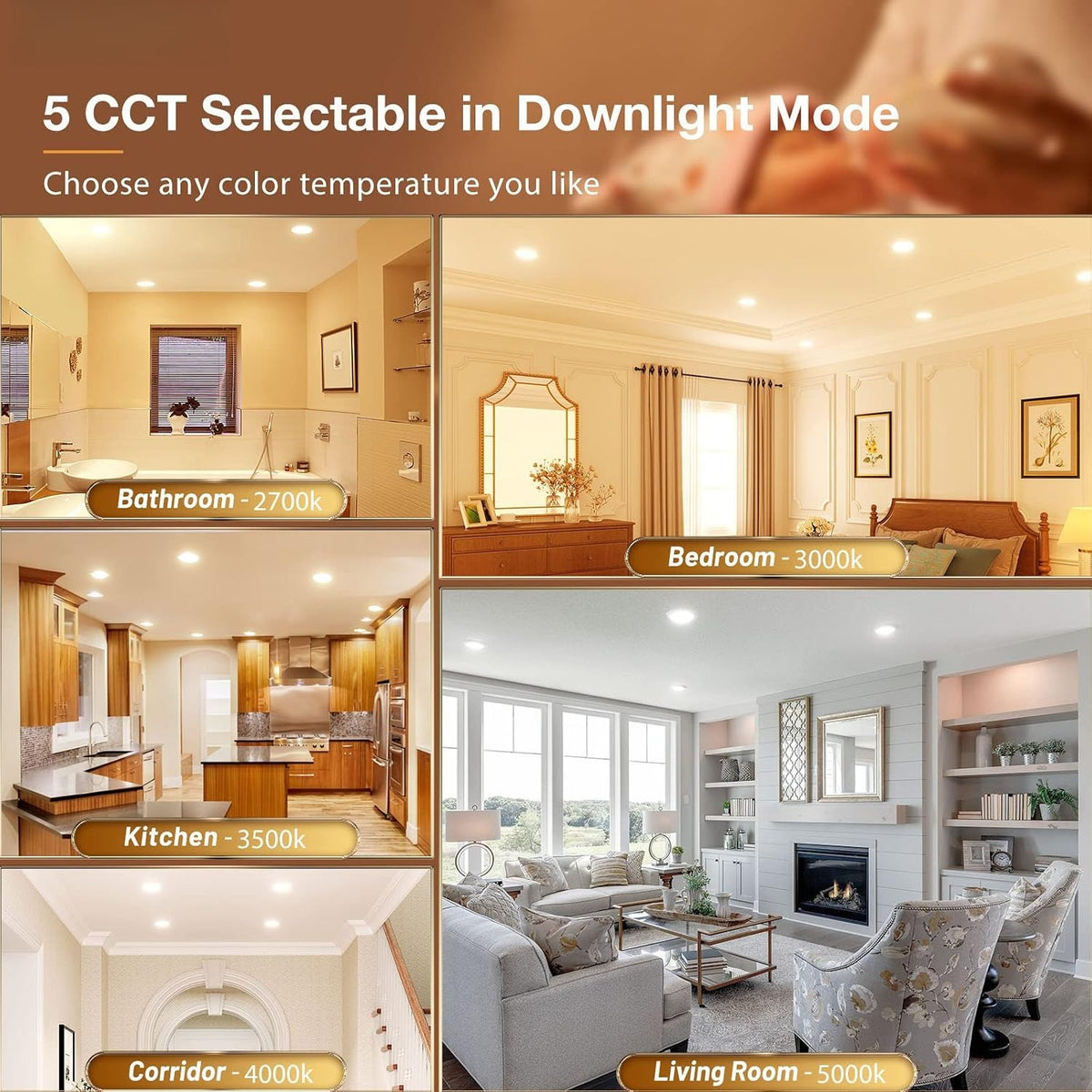 5CCT LED Recessed Night Light Fixtures