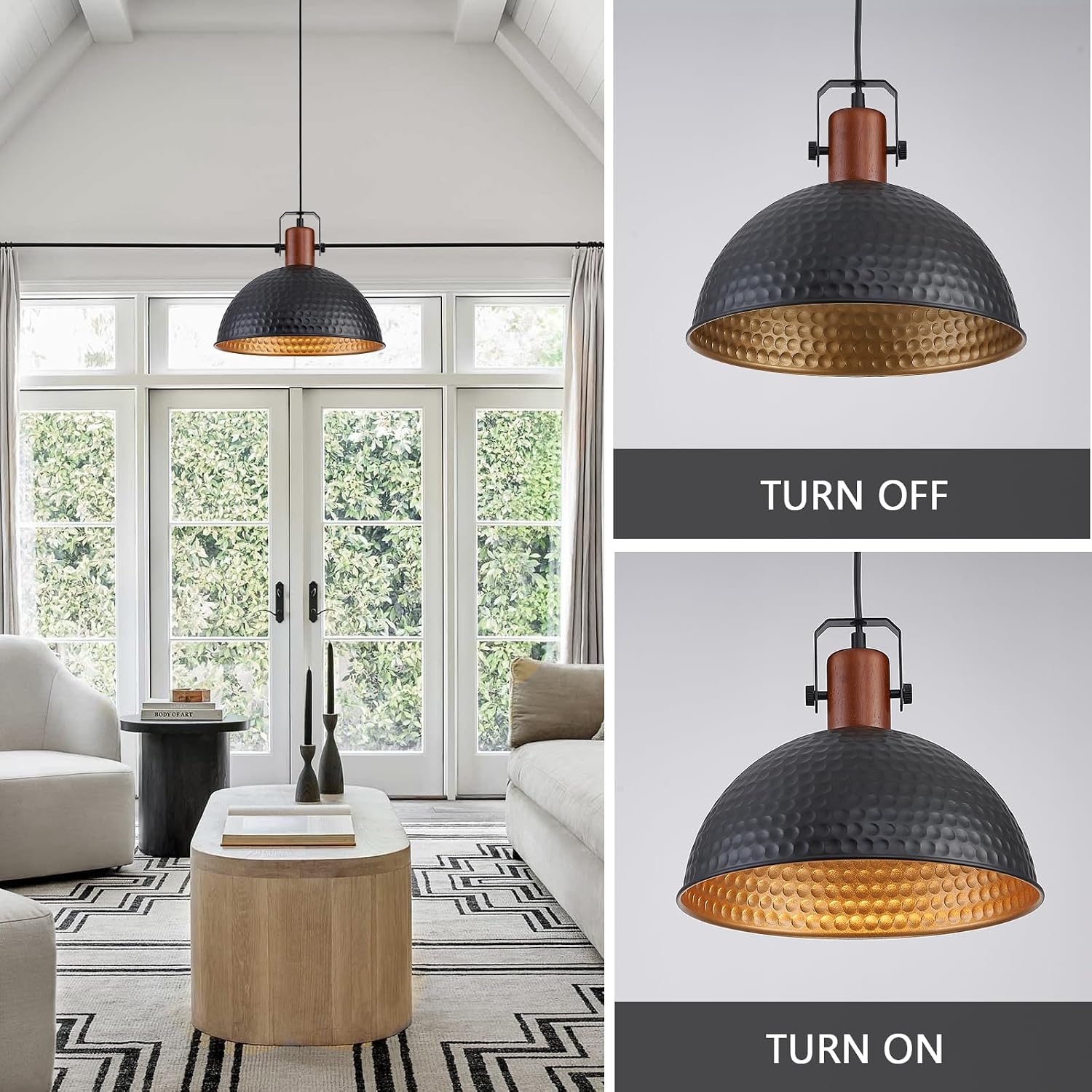 Industrial Black Dome Pendant Light Fixtures