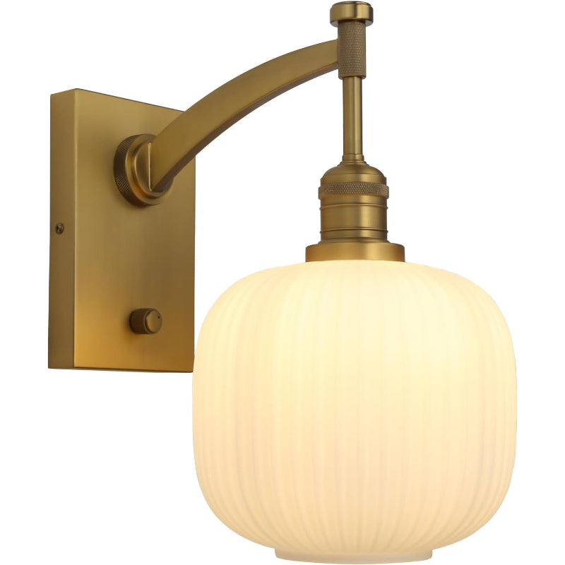 Vintage White Glass Wall Sconce Fixture
