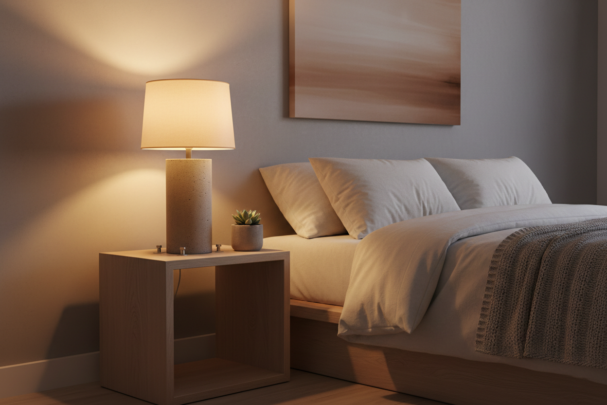 Concrete Anchored Table Lamp
