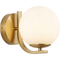 Mid‑Century Gold Globe Glass Wall Sconces
